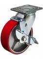 Колеса поворотные c боковым тормозом (полиуретан)